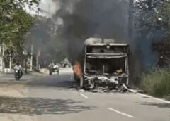 फरीदाबाद: चलती सिटी बस में लगी आग, जलकर खाक हुई, ड्राइवर की सूझबूझ से टला बड़ा हादसा