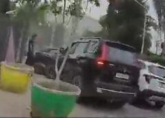 फरीदाबाद: सुबह-सुबह तीन कारों की जोरदार टक्कर, Video वायरल