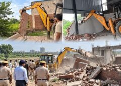 फरीदाबाद की चार अवैध कॉलोनियों में तोड़फोड़, 20 DPC और 18 बाउंड्री वॉल पर चला बुलडोजर