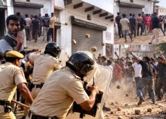 फरीदाबाद: यादव चौक पर दो पक्ष भिड़े, बदमाशों ने पुलिसकर्मियों पर किया पथराव