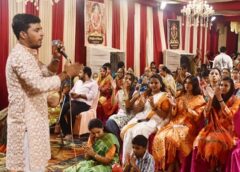 फरीदाबाद: गांधी कॉलोनी में गणपति भक्ति से सराबोर हुई भजन संध्या, प्रीतम पोदार की प्रस्तुति ने बांधा समां